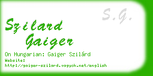 szilard gaiger business card