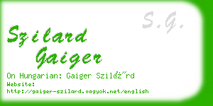 szilard gaiger business card